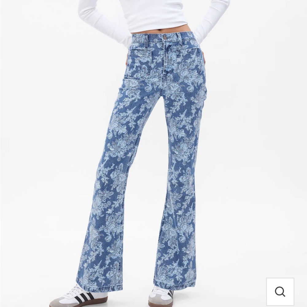 Love Shack Fancy X GAP Floral Jeans Sz 24 XS Extra Small NWT